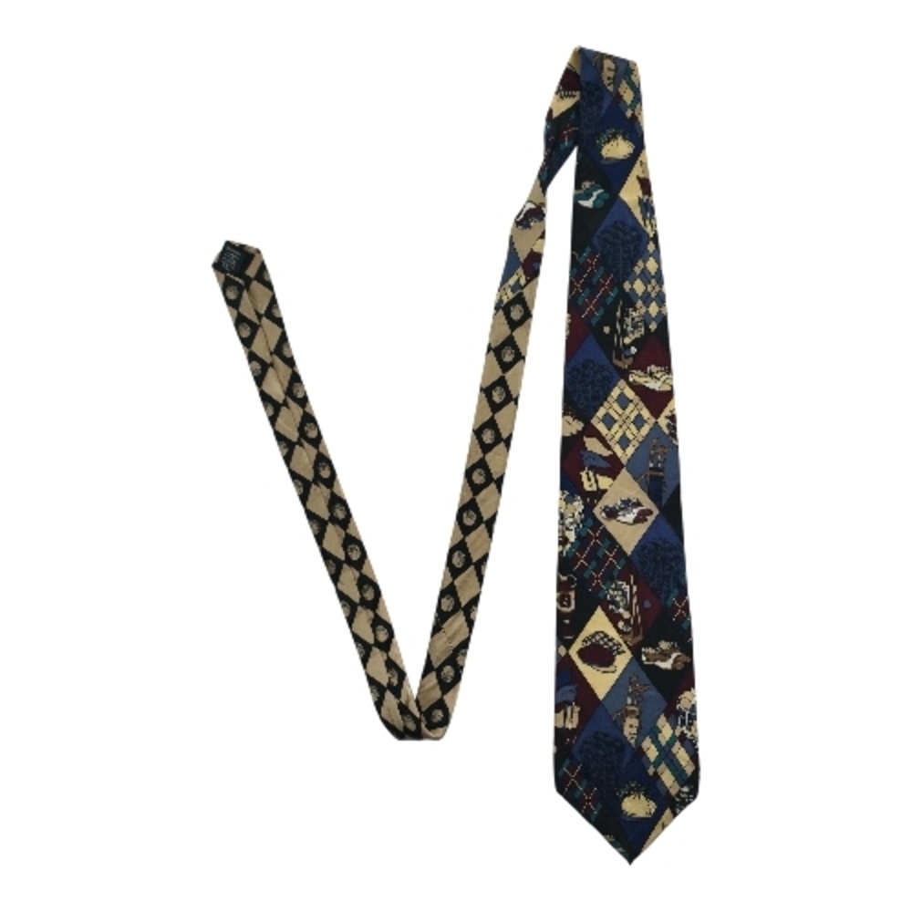 Vintage Golf Novelty Silk Tie Multicolor Mens Statement Necktie Gift